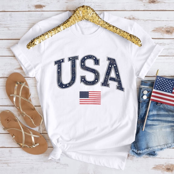 ZZwxWA Womens USA Shirt 4th of July Memorial Day Shirts Casual Short Sleeve American Flag T-Shirt Cute Graphic Patriotic Tops