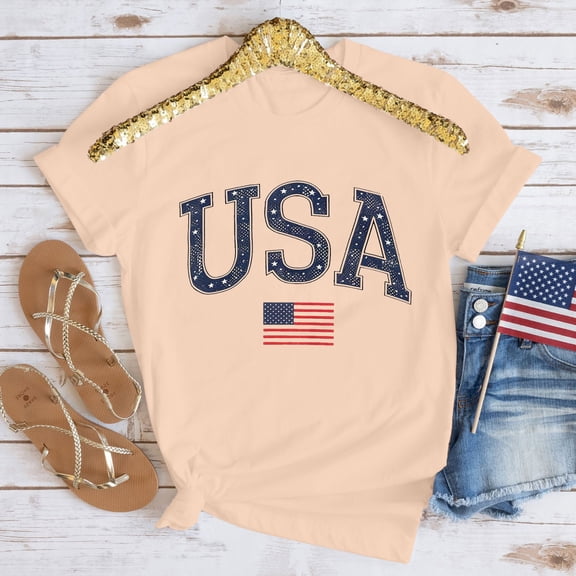 ZZwxWA Womens USA Shirt 4th of July Memorial Day Shirts Casual Short Sleeve American Flag T-Shirt Cute Graphic Patriotic Tops