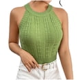 thumbnail image 1 of ZZwxWA Womens Vests Boat Neck Backless Tank Tops Striped Sleeveless Slip Camisole Sexy Low Cut Crochet Going Out Crop Shirt Plain 50% Off Clear, 1 of 6