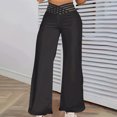 thumbnail image 1 of ZZwxWA Womens Wide Leg Pants Dressy Hollow out High Waist Flare Pant Loose Casual Sexy Aesthetic Club Y2k Trousers, 1 of 5