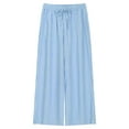 thumbnail image 1 of ZZwxWA Womens Y2K Striped Pants Elastic Low Rise Wide Leg Drawstring Pants Bottoms Lounge Trousers with Pockets, 1 of 4