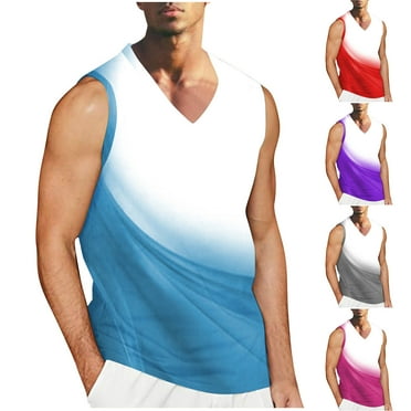 ZZwxWA Workout Tank Tops for Men My Orders Holiday Beach Tops Sleeveless Cozy Style Summer Printed Tank Tops Loose Fit Male Clothing Oversize Casual Blouse Workwear Sports Round Neck Shirt