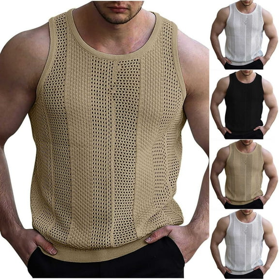 ZZwxWA Workout Tank Tops for Men Tax Free Weekend Holiday Beach Tops Male Summer Quick-Dry Sleeveless Shirt Cozy Style Crew Neck Tank Tops Sports Workwear Clothing Plus Size Fashion Printed Blouse