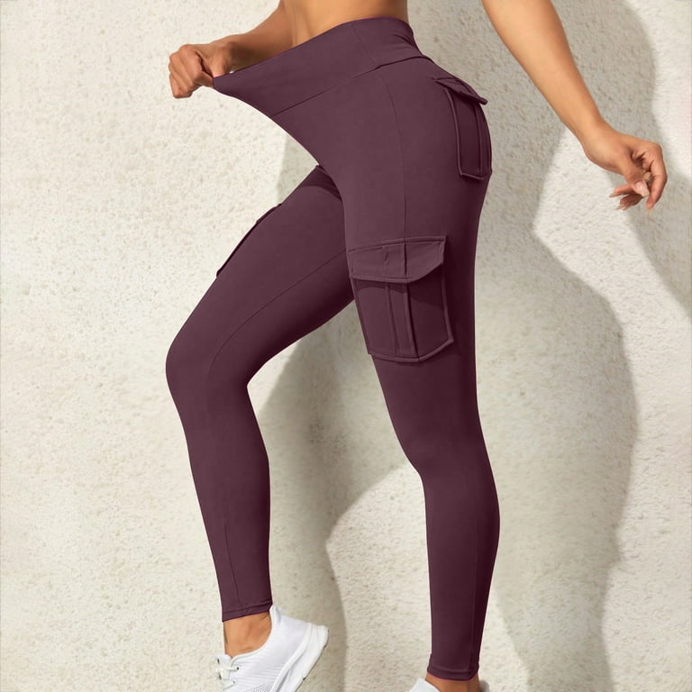 ZZwxWA Yoga Pants Womens High Waist High Elasticity Yoga Pants with Pockets Workout Running Yoga Leggings for Women Ladies High Stretch Sports Avtive Solid Trousers Walmart