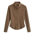 thumbnail image 1 of ZZwxWA Zip Front Jacket for Women Casual Lightweight Cardigan Zip Up Sweater Tops Long Sleeve Comfy Sweatshirts for Women, 1 of 5