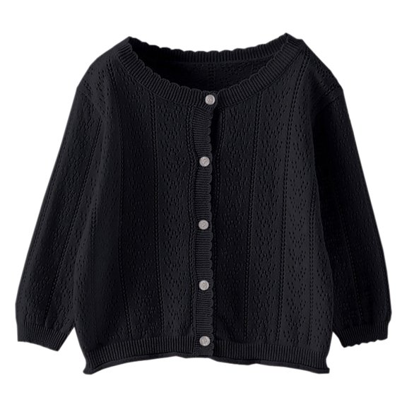 ZZwxWA kids Baby Girl Thin Sweater Solid Cardigans for Toddler 0-3Years Toddler Kids Girls Thin Sweater Cardigan Button Down Long Sleeve Crewneck Hollow Knit Sweaters Clothes