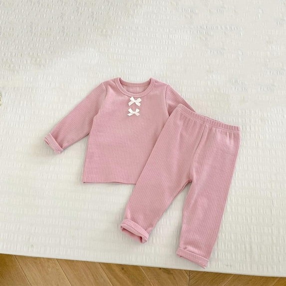 ZZwxWA up to 45% Off Children's Solid Color Casual Top Style Comfortable Pants Home Wear Two-piece Set Summer Toddler Girl Clothes