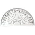 thumbnail image 1 of ZZyuan 180° Semicircular Protractor – Clear Transparent Design | Easy-Read Degree Scale for Quick Angle Measurement | Lightweight Plastic, Fits in Pencil Case (Beginner Friendly) Clear, 1 of 6
