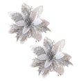 thumbnail image 1 of ZZyuan Christmas Artificial 3 Layer Glitter Stereo Simulation Ornaments Christmas Decorations For Christmas Tree Wreath Garland Box Holiday Xmas Home Decor 2 Pack, 1 of 7