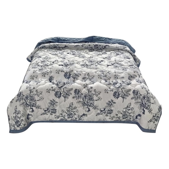ZZyuan Summer Blanket Bed Blanket Skin Friendly Plain Print Washed Cotton Bed Blanket Cool Comforter Hot Sleeping Summer Comforter Ventilated Comforter G