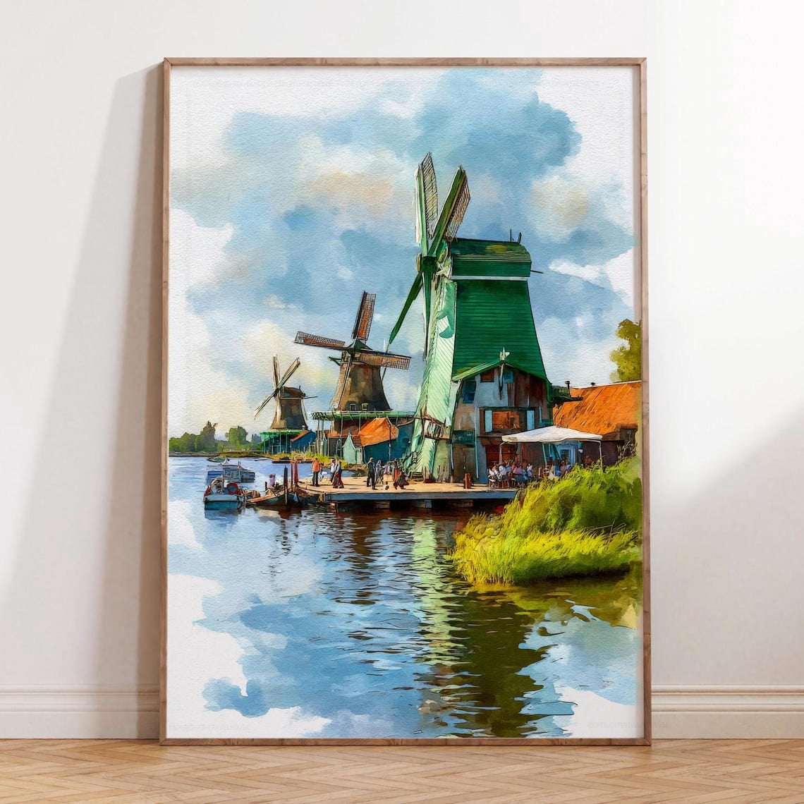 Zaanse Schans Netherlands Wall Art Print, Iconic Dutch Windmills Decor ...