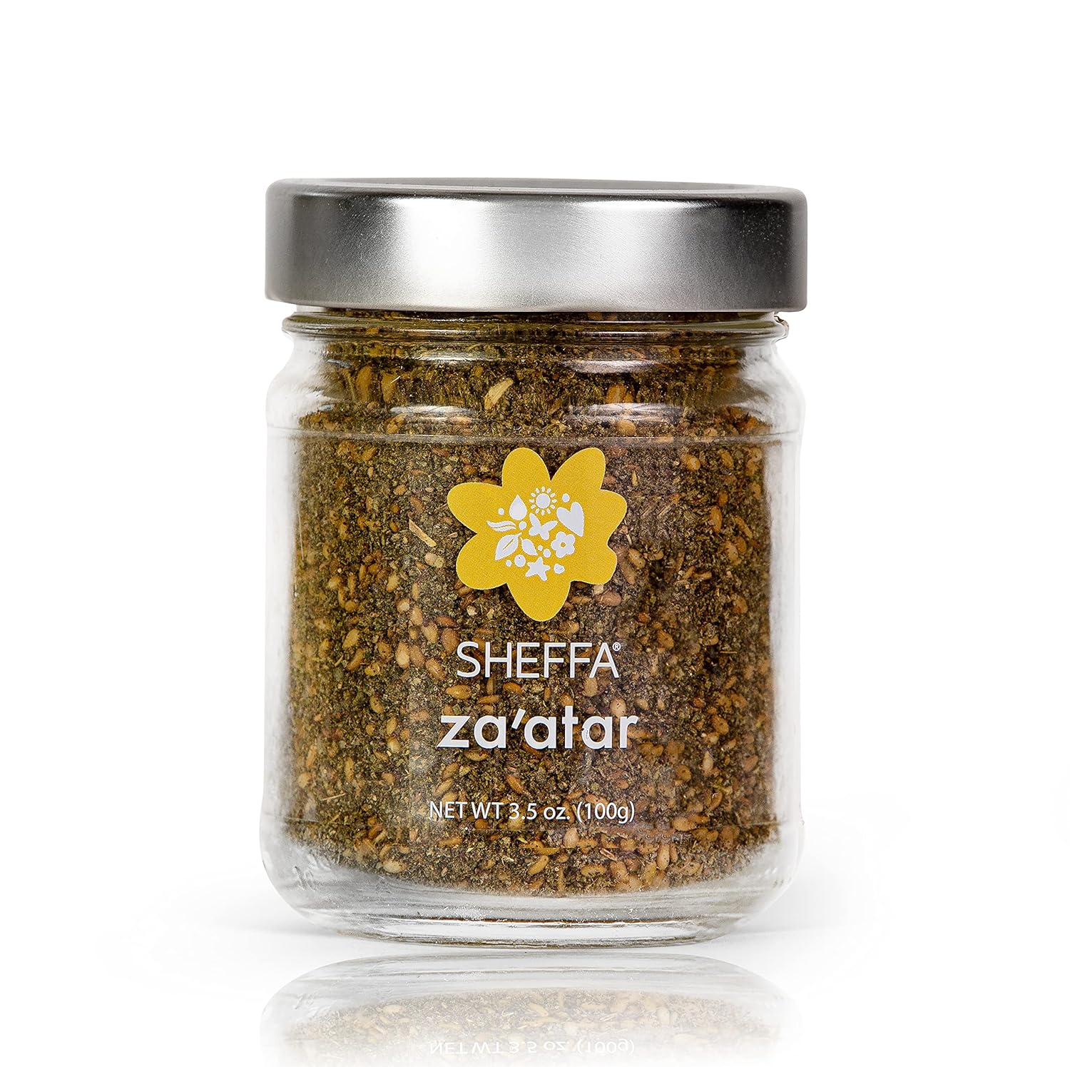Zaatar Spice Blend Aromatic Hyssop Seasoning (3.5 Oz Glass Jar) Traditional Middle Za Atar