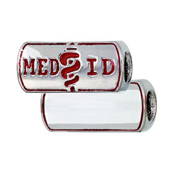 Zable Engravable Medical ID Bead / Charm