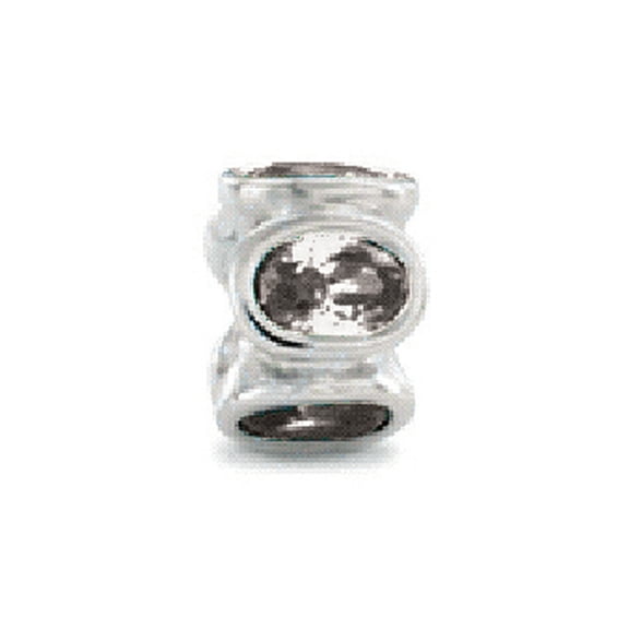 Zable Sterling Silver Bezel Set Ovals April Bead / Charm