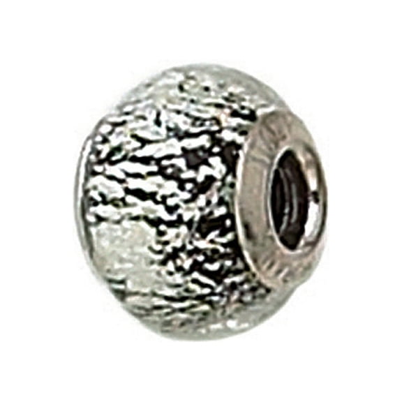 Zable Sterling Silver Black with Silver Specks Murano Glass Bead / Charm