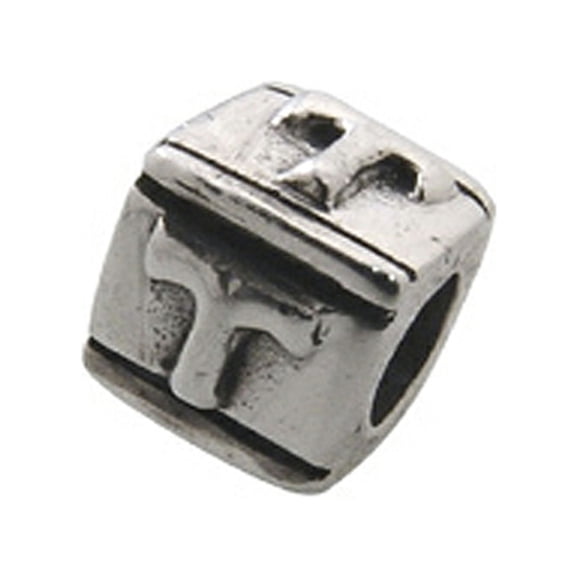 Zable Sterling Silver Block T-Letter Bead / Charm
