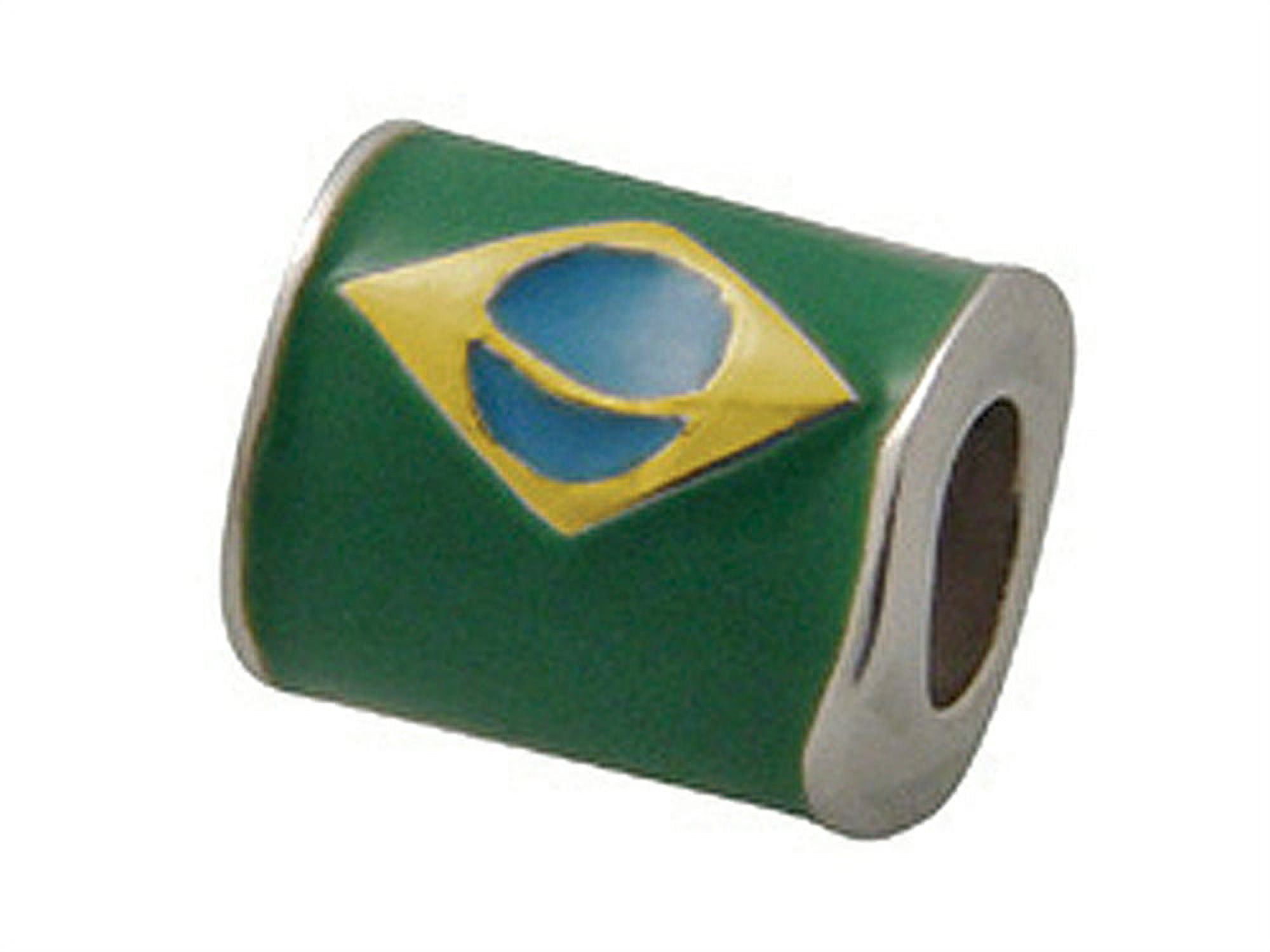 Sterling 925 silver charm Brazil flag bead pendant fits Pandora
