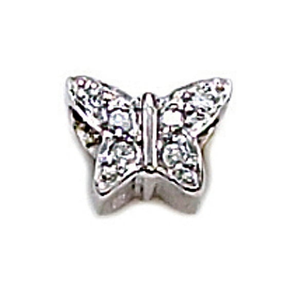 Zable� Sterling Silver C.Z. Butterfly, Pointy Compatible Bead / Charm