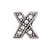 Zable  Sterling Silver C.Z. X Bead / Charm