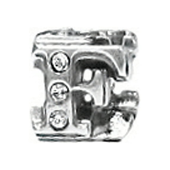 Zable� Sterling Silver CZ Initial F Bead / Charm