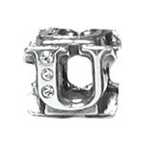 Zable� Sterling Silver CZ Initial U Bead / Charm