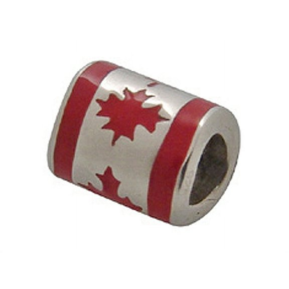 Zable Sterling Silver Canada Enamel Flag Compatible Bead / Charm