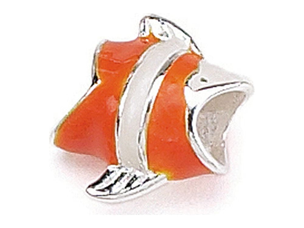 Zable Sterling Silver Clown Fish, Enameled Bead / Charm Female Adult