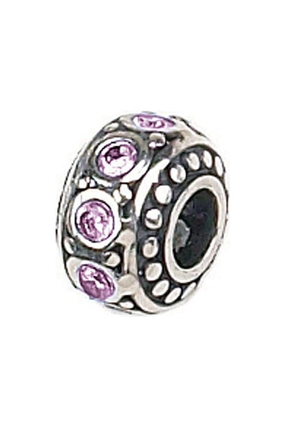 Sterling Silver Crystal Birth Month June Bead / Charm