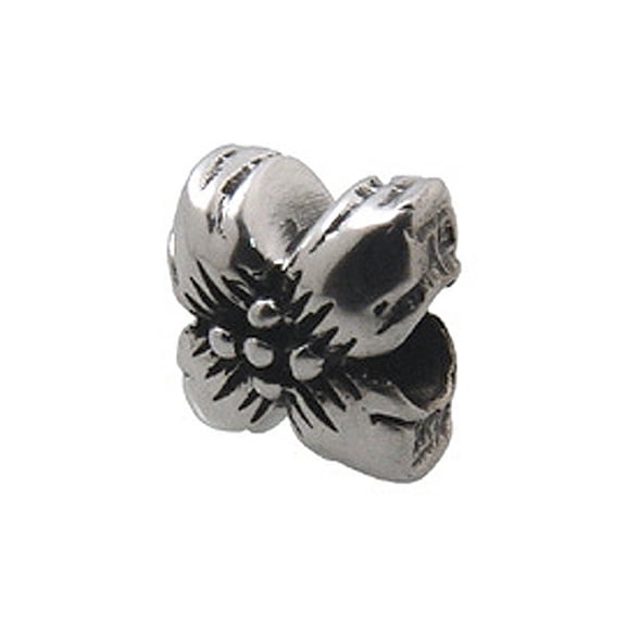 Zable Sterling Silver Flower-Big Leaves Bead / Charm