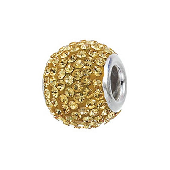 Zable Sterling Silver Gold Color Crystals Compatible Bead / Charm