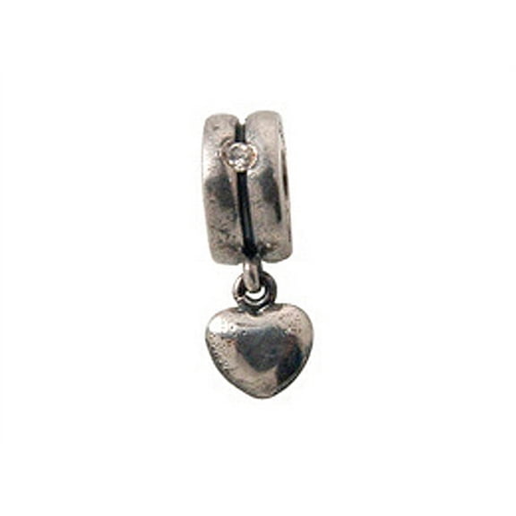 Zable� Sterling Silver Heart Dangle with Stones Bead / Charm