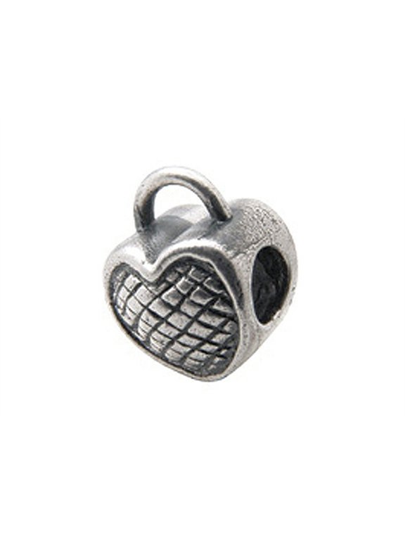 Sterling Silver Heart Lock Bead / Charm