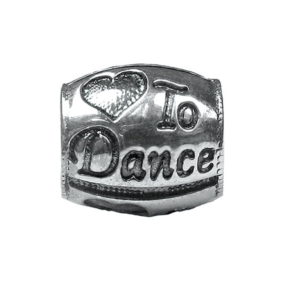 Zable Sterling Silver I Heart To Dance Compatible Bead / Charm