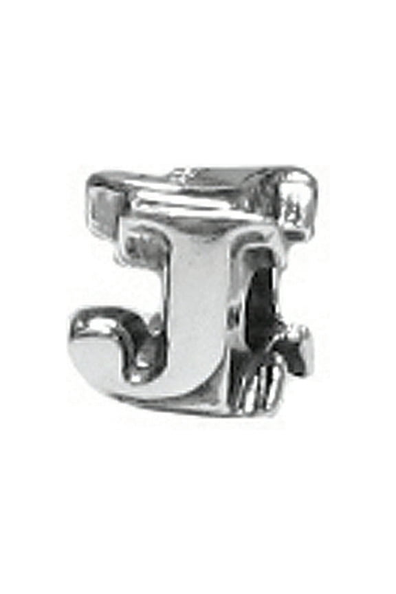 Sterling Silver Open Initial J Bead / Charm