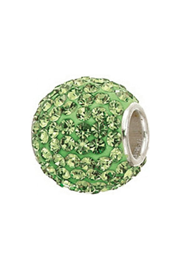 Sterling Silver Pave Crystal Birth Month - August Bead / Charm