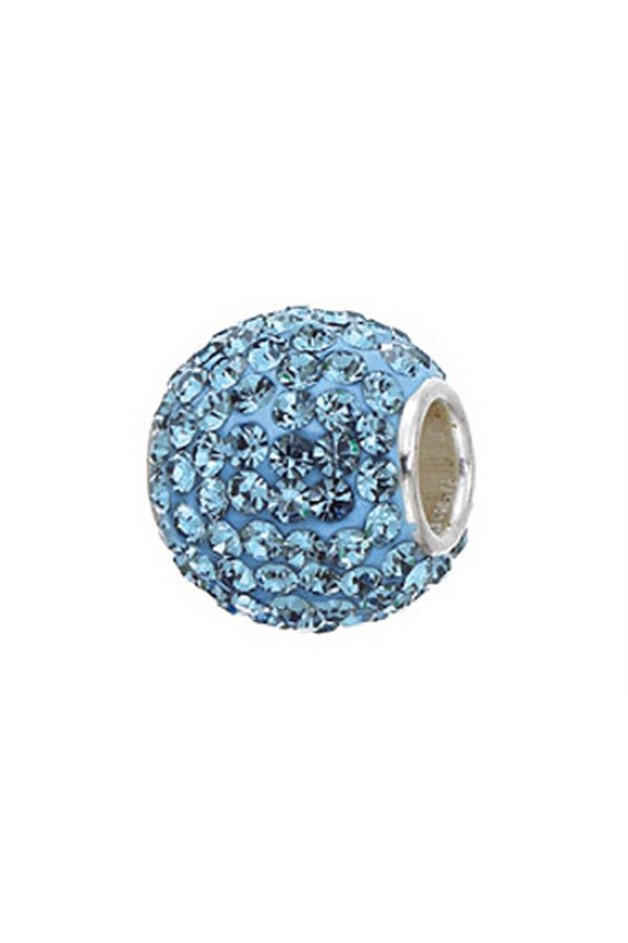 Sterling Silver Pave Crystal Birth Month - December Bead / Charm