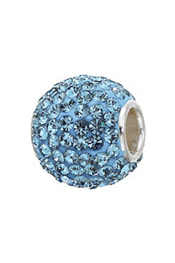 Sterling Silver Pave Crystal Birth Month - December Bead / Charm