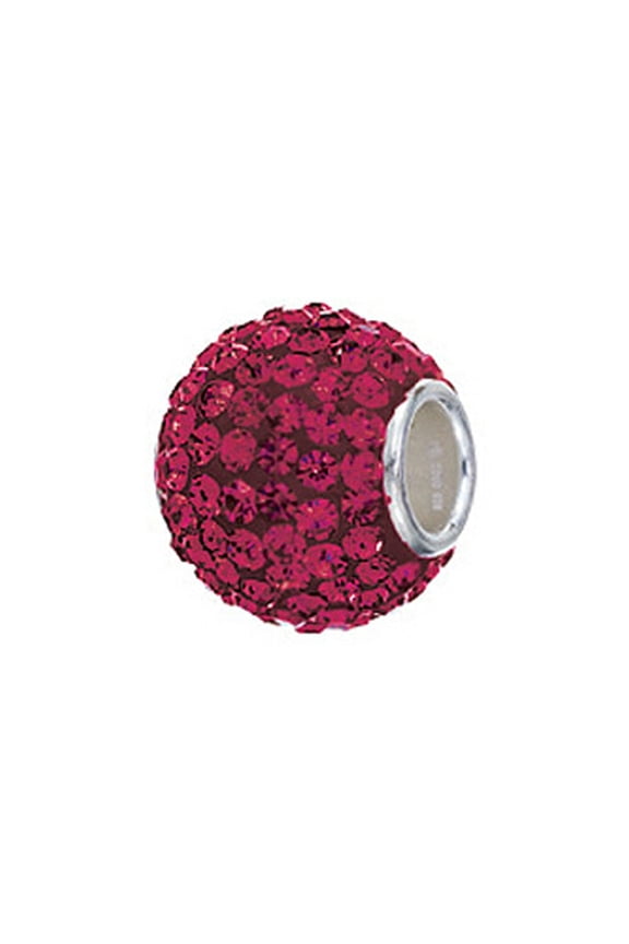 Sterling Silver Pave Crystal Birth Month - January Bead / Charm