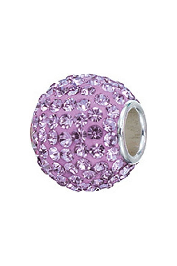 Sterling Silver Pave Crystal Birth Month - June Bead / Charm