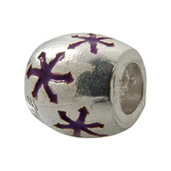 Zable� Sterling Silver Purple Enamel Stars Bead / Charm