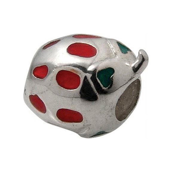 Zable Sterling Silver Strawberry with Red Enamel Bead / Charm