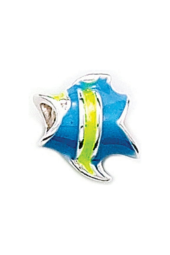 Sterling Silver Tropical Fish, Enameled Bead / Charm