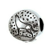 Zable  Sterling Silver Wolf Howling At Moon Compatible Bead / Charm