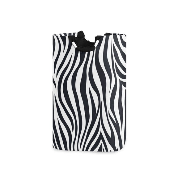 Zabra Skin Stripes Laundry Basket with Handles Foldable Laundry Hamper Freestanding Washing Bin 50L