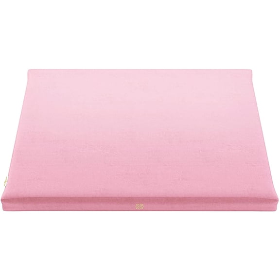 Zabuton Meditation Mat - Cotton Filled Rectangular Floor Pillow for Kneeling Sitting Support - Velvet Pink