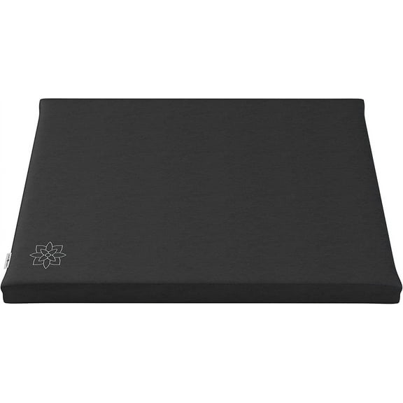 Zabuton Meditation Mat Cotton Filled Rectangular Floor Pillow for Sitting or Kneeling Support Black