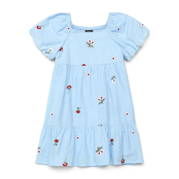 Zac Kids Cotton Embroidered Dress with Picot Trim, Sizes 4-18
