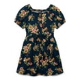 thumbnail image 1 of Zac Kids Girls Football and Flower Print Dress with Sash Belt, Sizes 4-18, 1 of 3