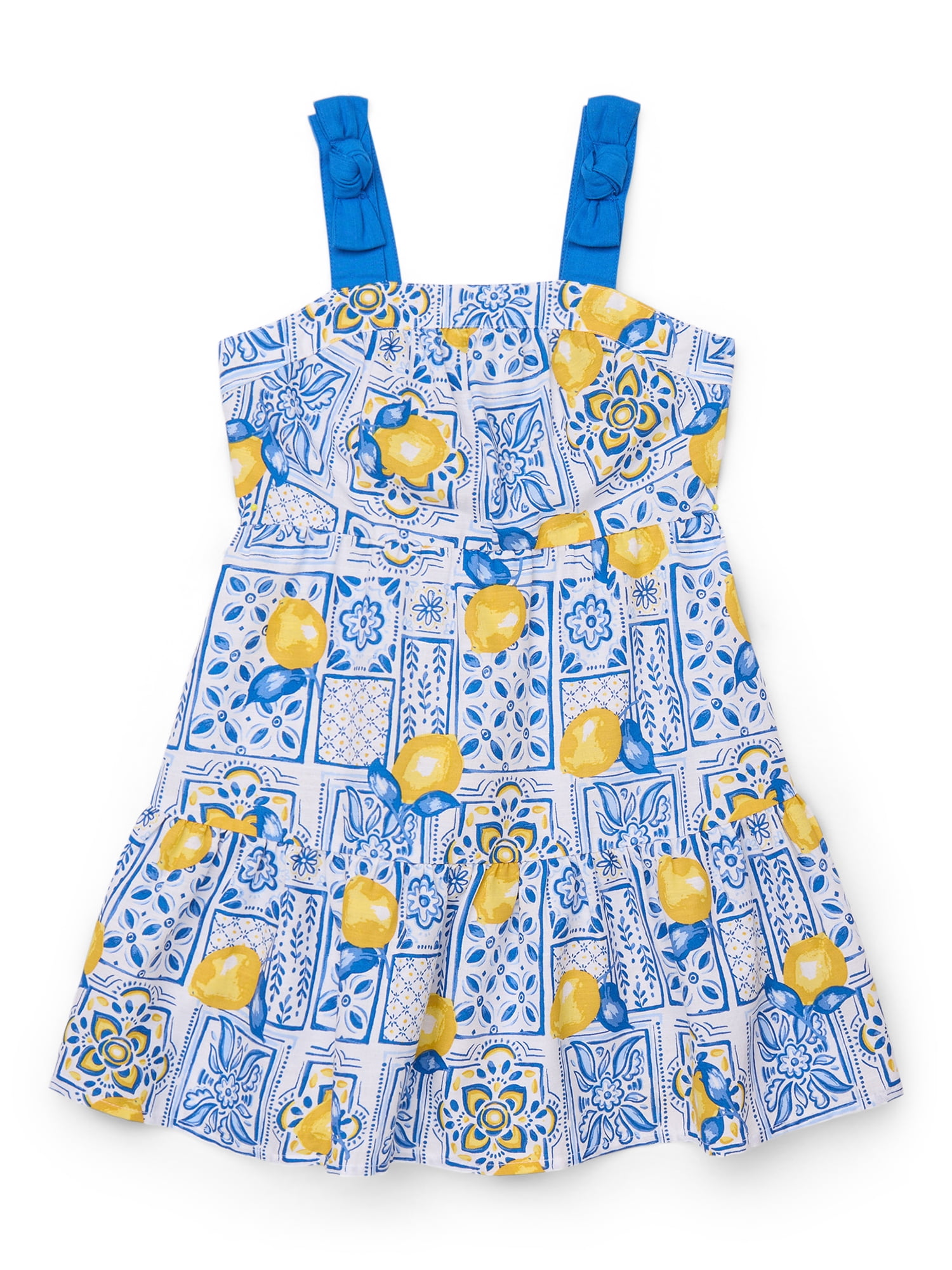 by Zac Posen Girls' Sleeveless Print Dress with Bow Straps, Sizes 4-18