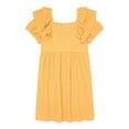 thumbnail image 1 of Zac Kids by Zac Posen Girls Double Ruffle Short Sleeve Textured Seersucker Dress, Sizes 4-18, 1 of 3